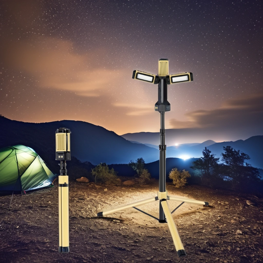 Portable 4000Lumen COB LED Work Light Rechargeable Magnetic Tripod Mechanic Lamp 270 Degree Rotate Car Repairing Camp Lighting