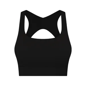 Zero Sense High Elastic Soft Waxy Sports Bra Sexy Hollow Back Shock-proof Sports Underwear Women