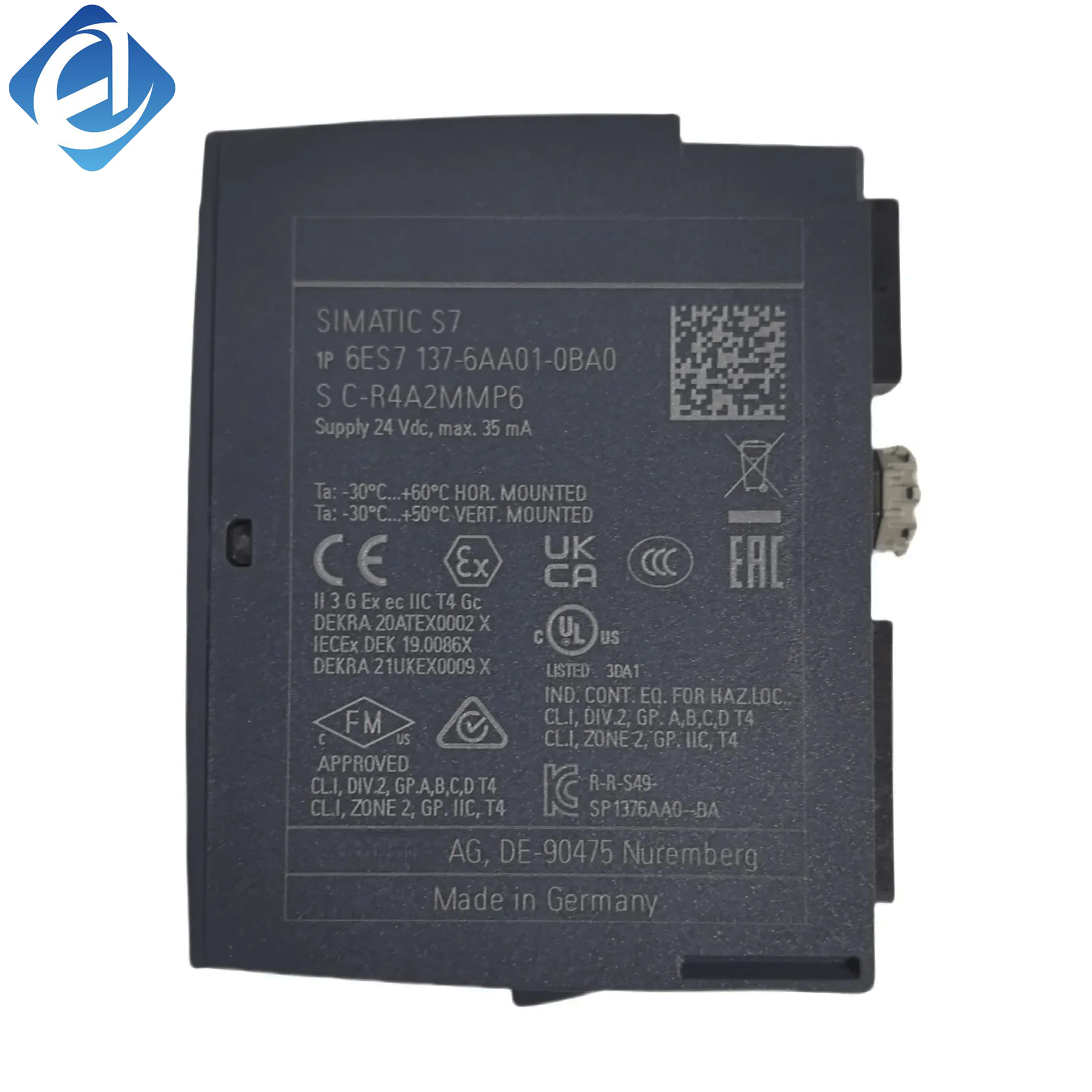 Új, eredeti 6ES7137-6AA01-0BA0, 6ES7 137-6AA01-0BA0 S7-300 analóg bemeneti modul, raktáron