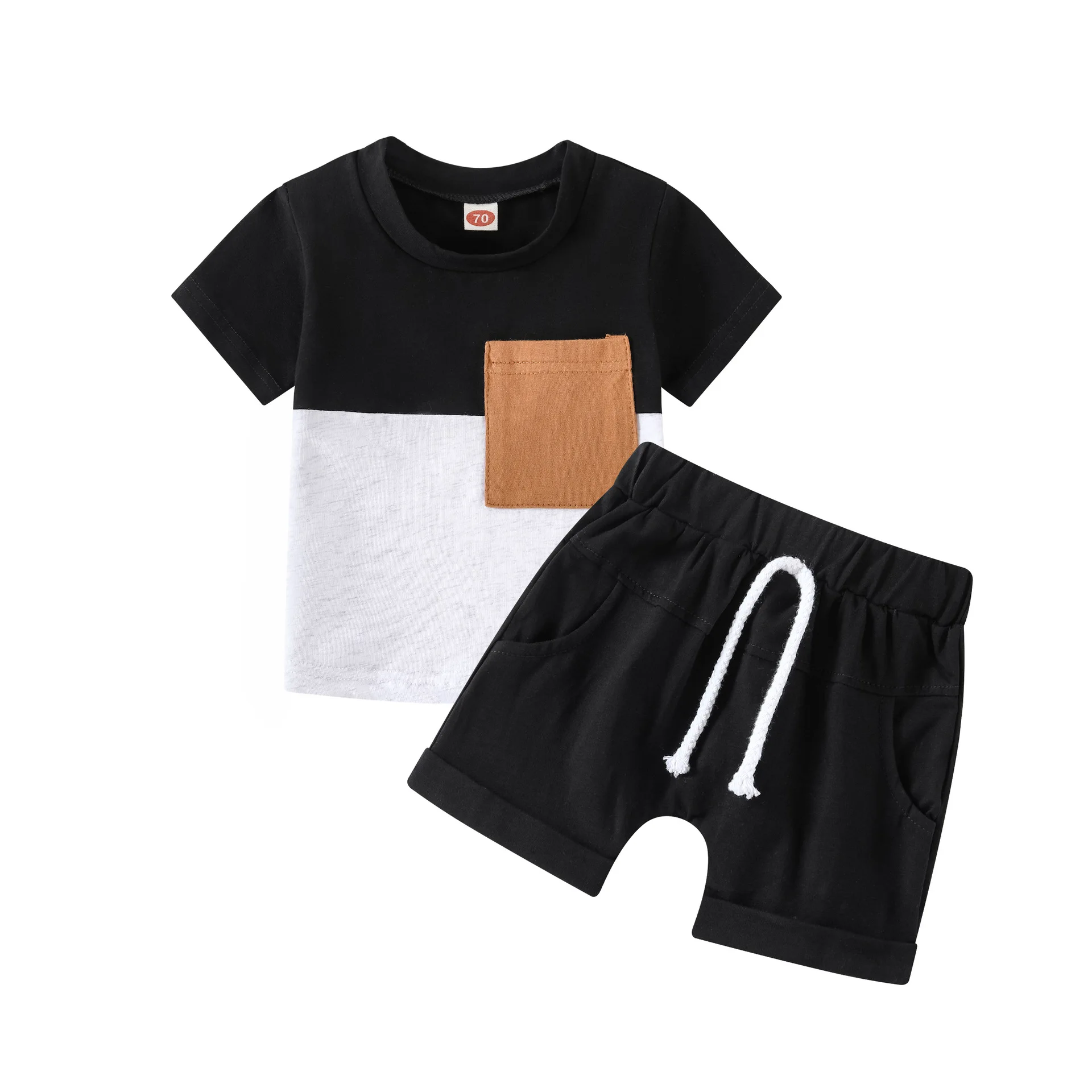 2023 Rts Color Block Baby Boys Outfit Two Piece Toddler Boys Clothing Sets For Daily Wear Buy