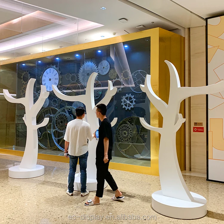 Shopping Mall Display Wooden Tree Trunk Indoor Decorative Artificial Tree Props