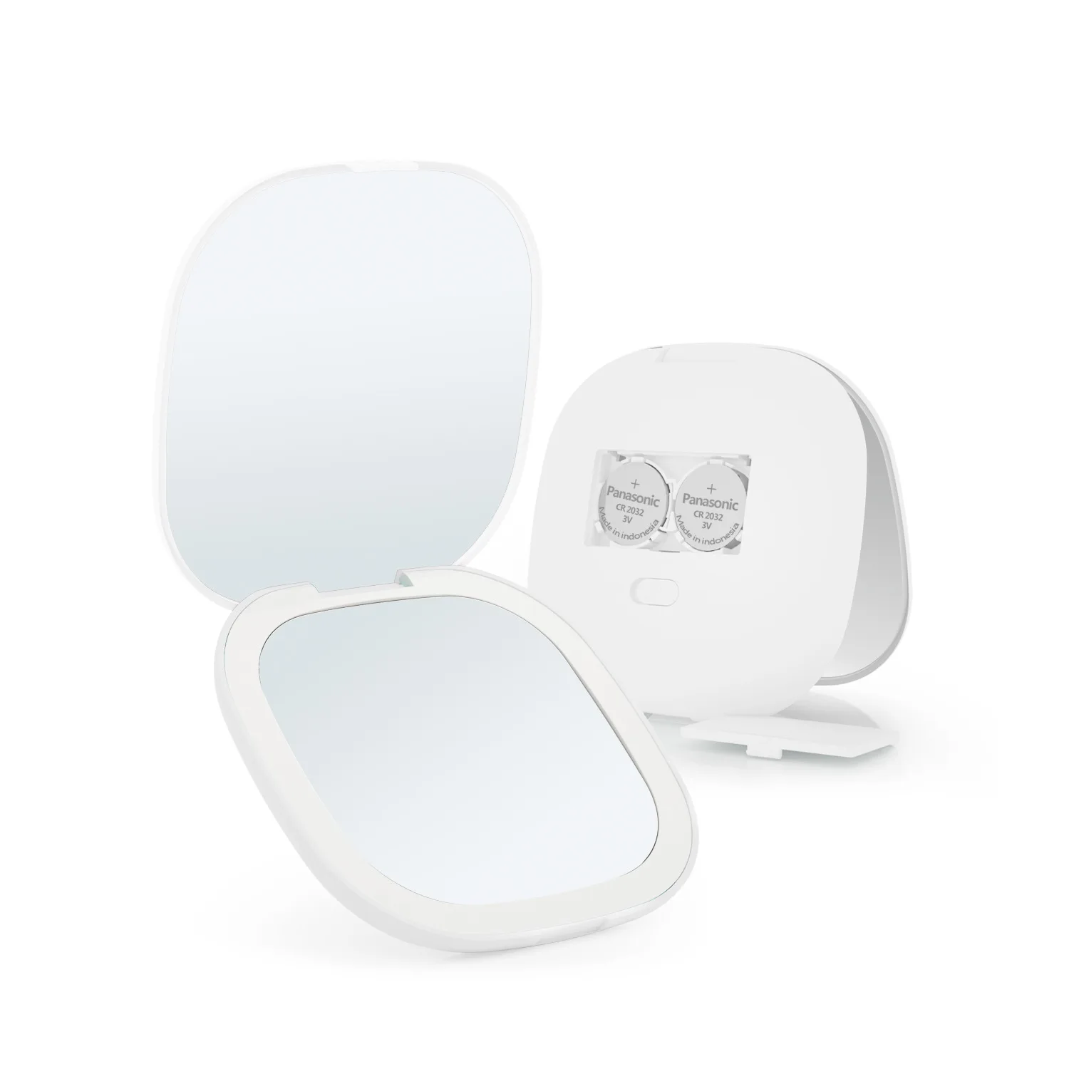 Custom Logo Travel Foldable Handheld Hand Held Make up Small Mini Makeup Mirror With Led Light Compact Pocket Mirror