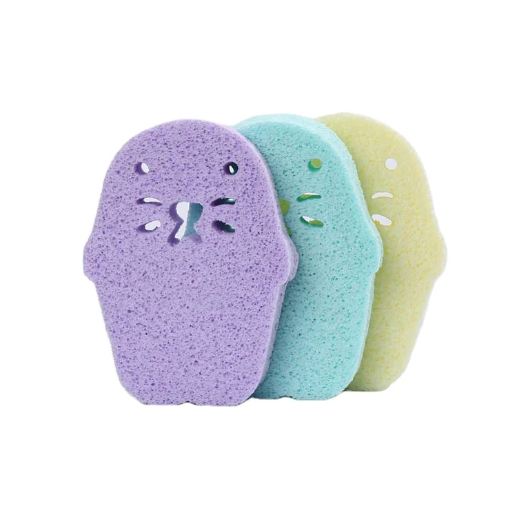 cute animal custom optioned shaped baby sponge,bath sponge for