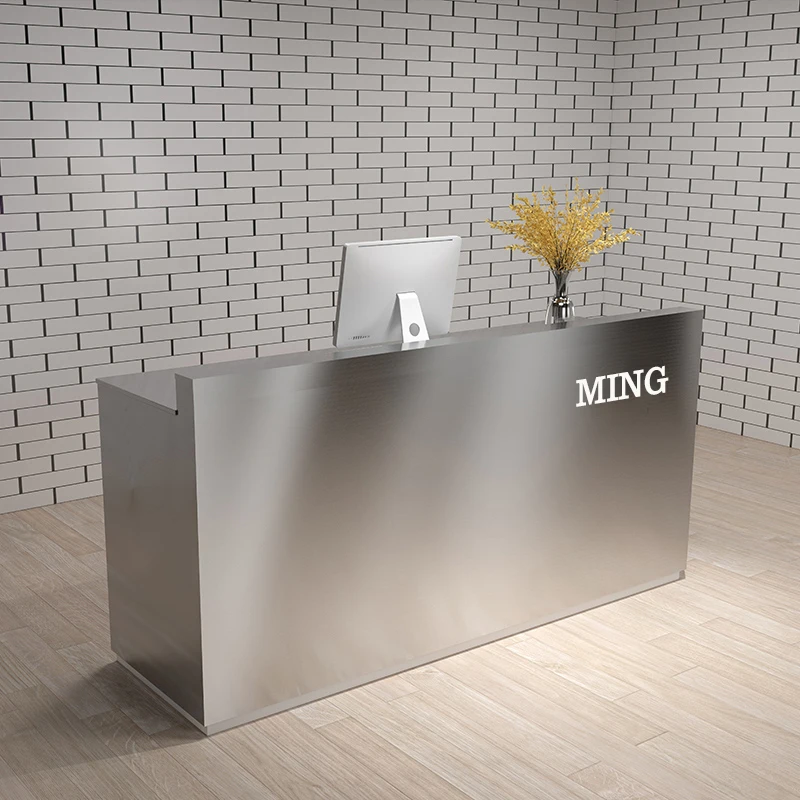 Reception Desk Table with Drawers and Cabinets Suitable for Cash Registers in Salon Reception Rooms Stores