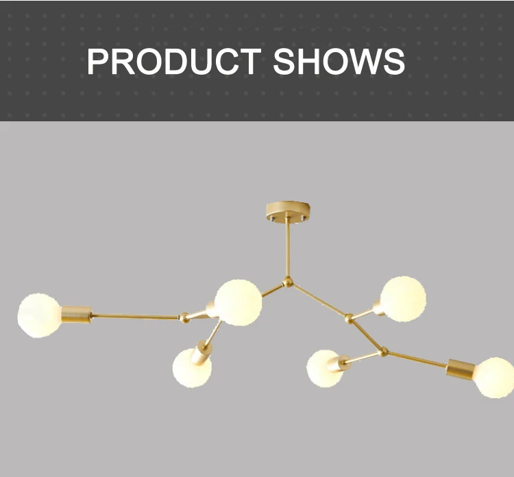 Minimalist Semi Flush Ceiling Light Fixture Modern Simple Molecular Lamp E26 6-Light Sputnik Design Chandelier