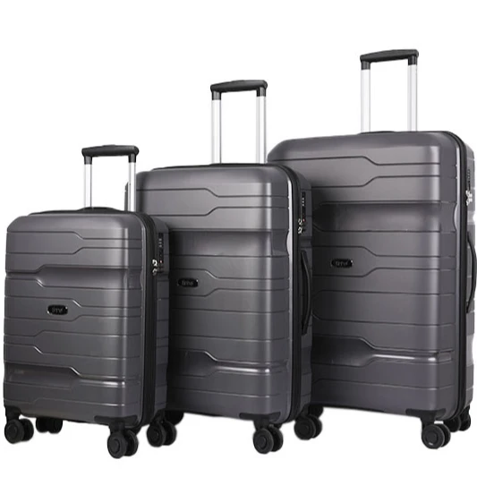Neutral Design Custom logo pp Zipper Luggage Hard Shell Waterproof Travel Trolley case 20 24 28 Inches Recycled Suitcase Sets