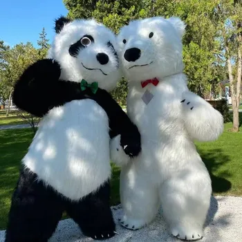 2027 Walking Panda Mascot Costume 2m/2.6m/3m Costume Inflatable Panda and Polar Bear Mascot Costume for Sale