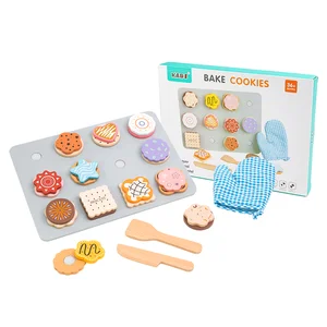 Wooden Pretend Play Toy Set for Kids Baking Simulation with Cutting and Matching Fun Educational Montessori Learning