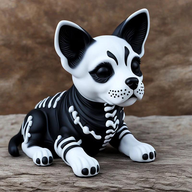 product home garden mexican day of the dead souvenir dog statue sculpture custom animal resin craft french bulldog figurines decoration-7