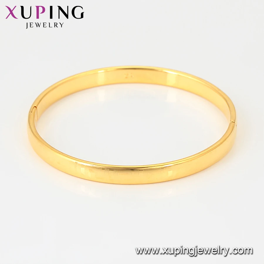 52568 xuping Simple Gold Bangle Hot Selling 24k Gold Color Plated Lady Bangles 2020