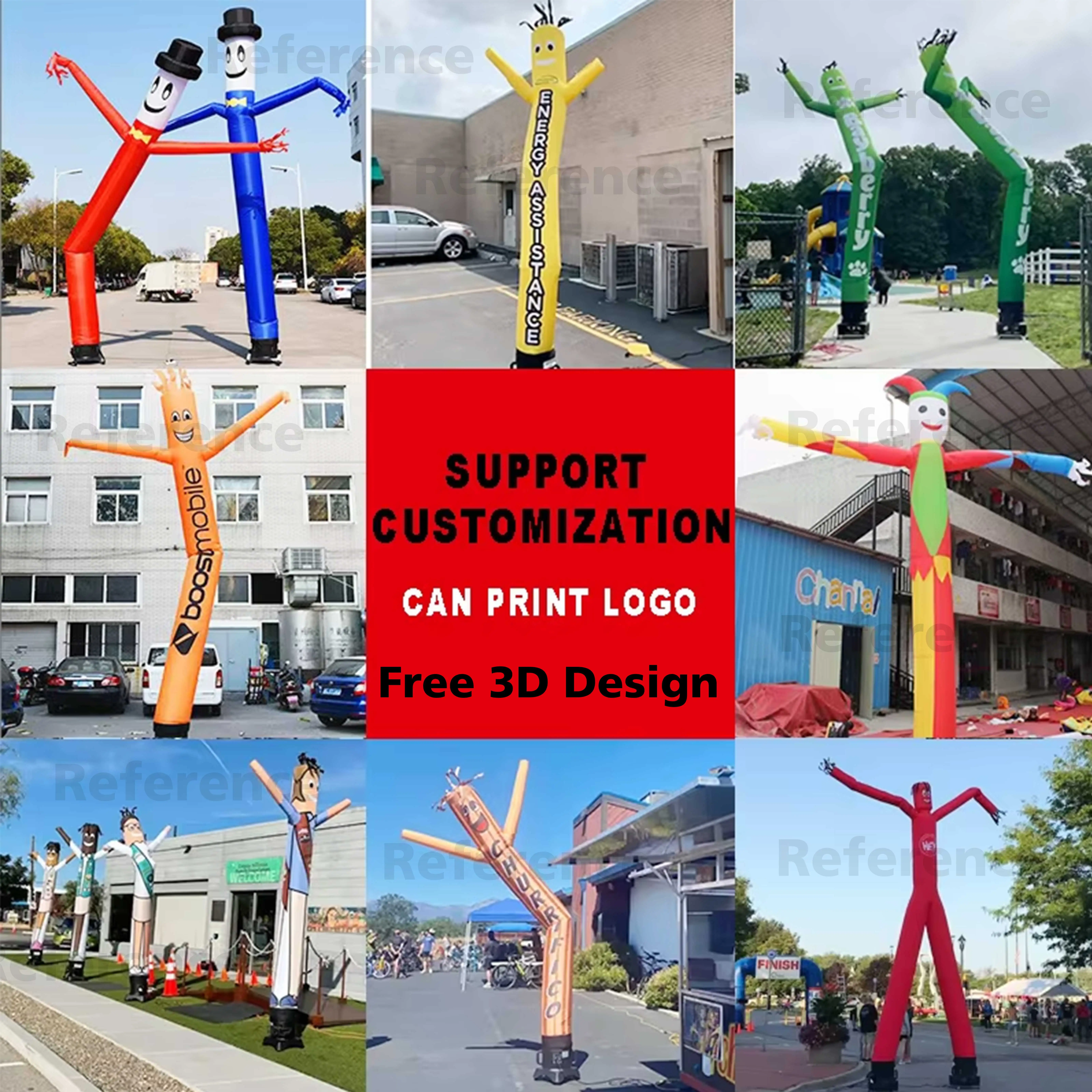 CATC Commercial Inflatable Tube Man for Outdoor Event Promotion Funny Face Air Sky Dancer with Blower Accessory