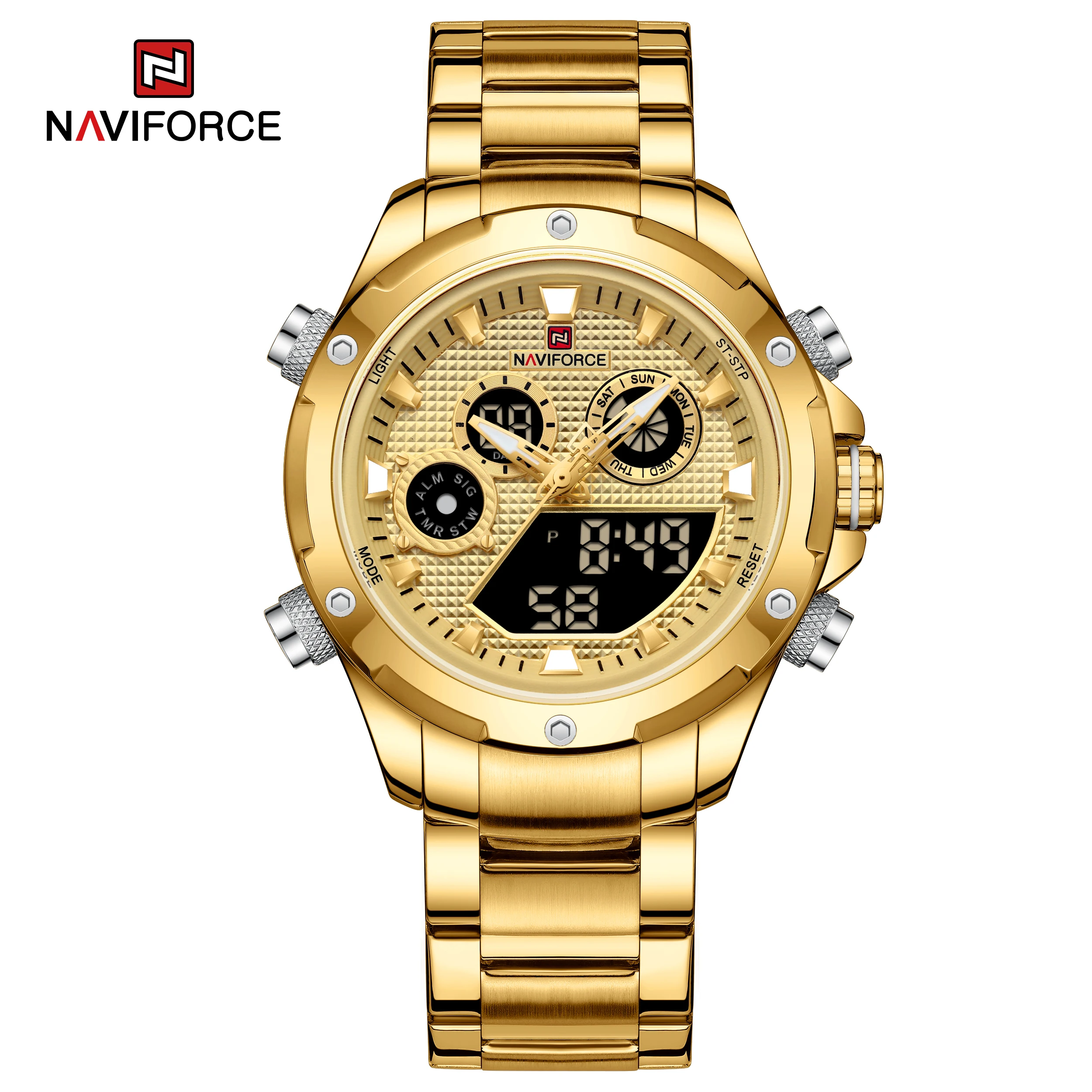 NAVIFORCE  NF9217  9217 Double Display Popular Made in China Men Quartz Watch Latest Calendar Character Sports Watches
