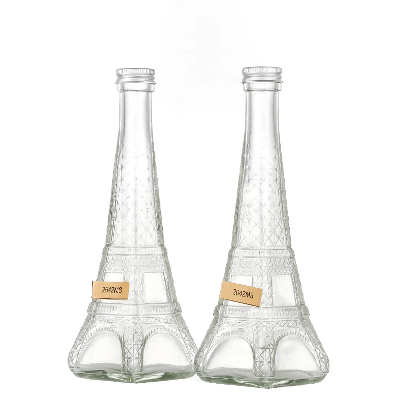 Großhandel 200ml Wein Whiskey Cold Eiffel Tower Glasflasche