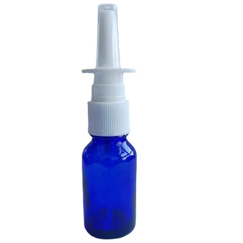 RTS 10ml 1/3 OZ Blue Glass Material Empty Nasal Spray Bottles in Stock