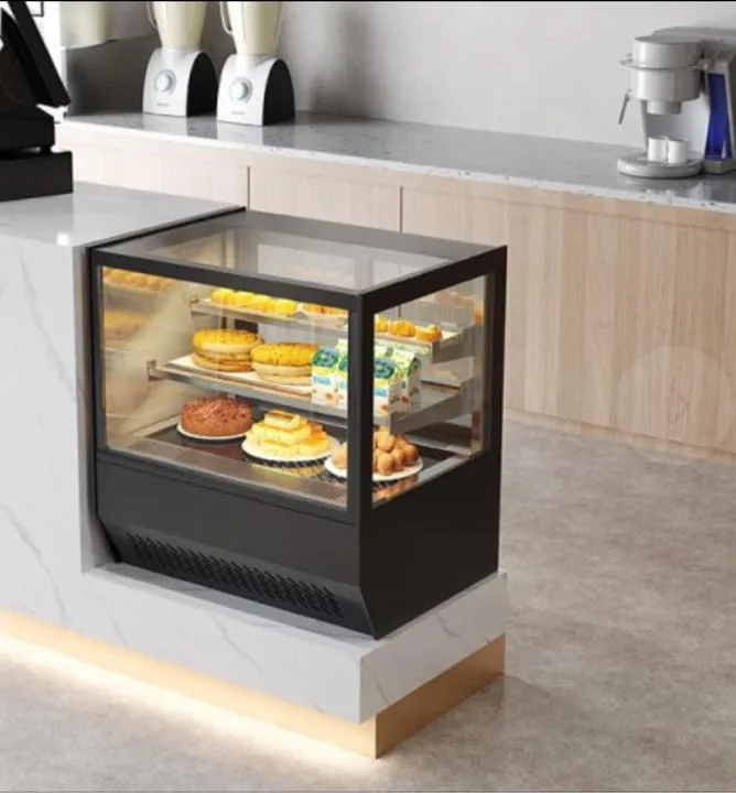 Small Double-Temperature Table Cake showcase and Dessert Display Cabinet Glass Refrigerator for Ice Cream Cooling Cooler