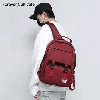 Fashionable Unique Design Waterproof Laptop Backpack for High School/College Students Solid Color Casual Travel Shoulder Bag for