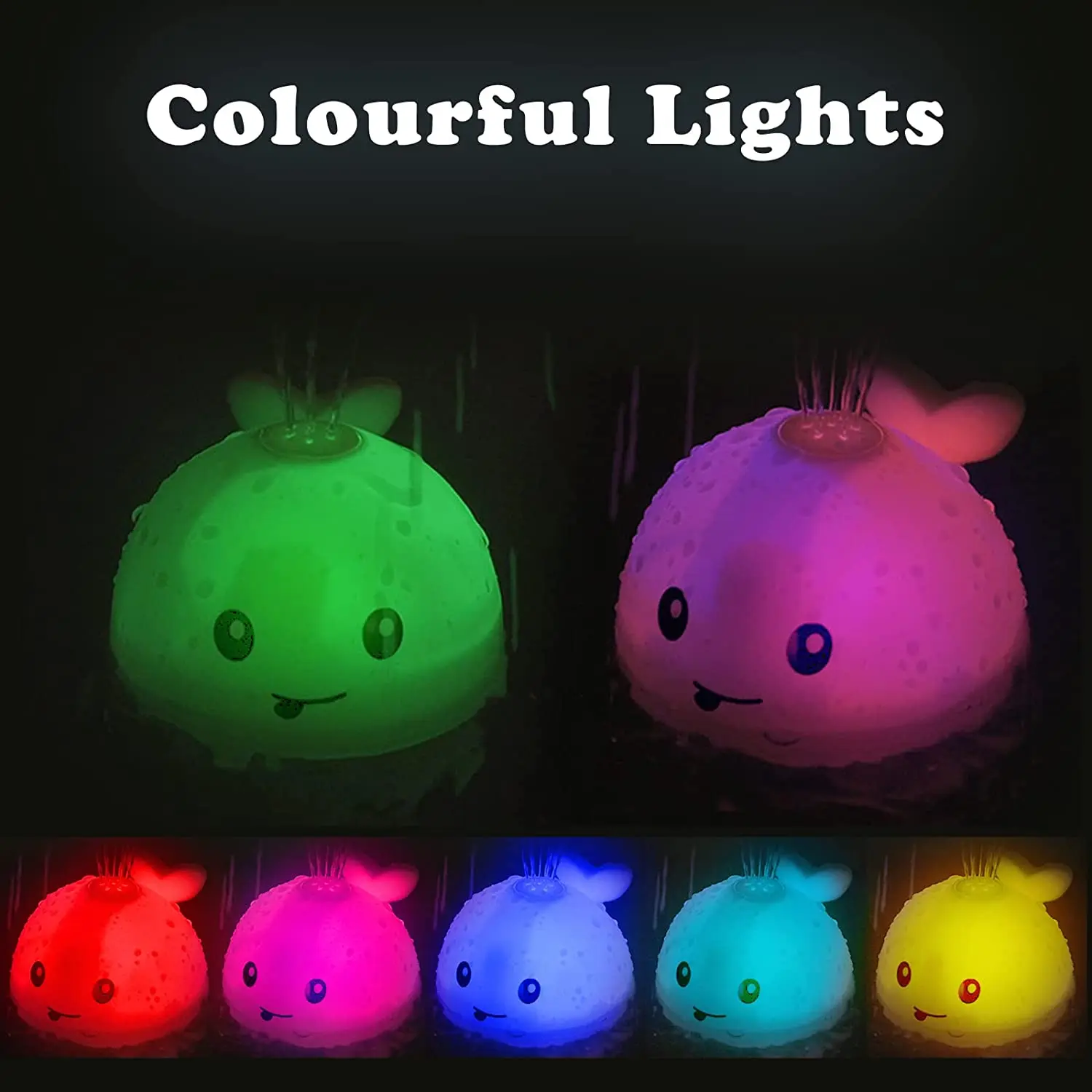 Whale Spray Bath Toys Baby Light up Bath Tub Toys Whale Water Spray Toy for Kids