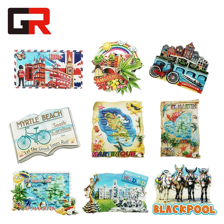 2025 New Factory Custom Fridge Magnet Direct Sale Customized Promotions Souvenirs Resin Fridge Magnet