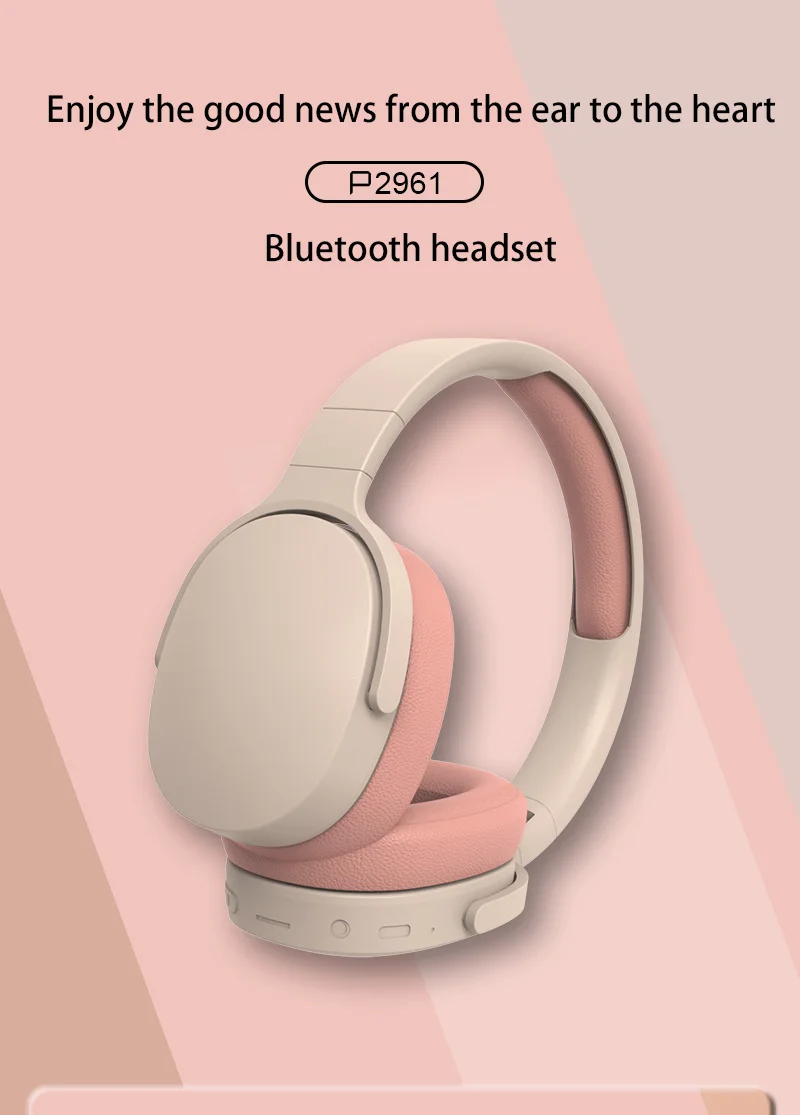 New Fashion Wireless Bluetooth Headphones over Ear Hifi Stereo Headsets True Sports with Earphones Tf/Aux Music Player with Mic