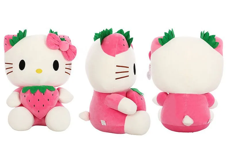 Strawberry Hello Kitty Plush Doll Cartoon Doll 28CM