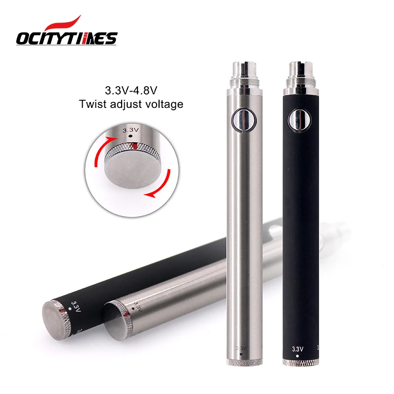 510 thread cartridge battery Ocitytimes evod twist Variable voltage vape pen battery 1100mAh