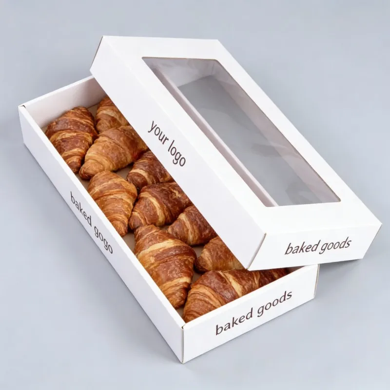 পুনর্ব্যবহারযোগ্য খাদ্য-গ্রেড জৈব বিযোজ্য উপরের এবং নীচের কাগজের বাক্স, জানালাসহ ক্রোসান, সুইস রোল, রুটি, কেক, মিষ্টি প্যাকেজিং বাক্স, কাস্টমাইজড রুটি প্যাকেজিং বাক্স, ফ্যাক্টরি-কাস্টমাইজড রুটি প্যাকেজিং বাক্স, কাস্টমাইজড খাদ্য প্যাকেজিং বাক্স