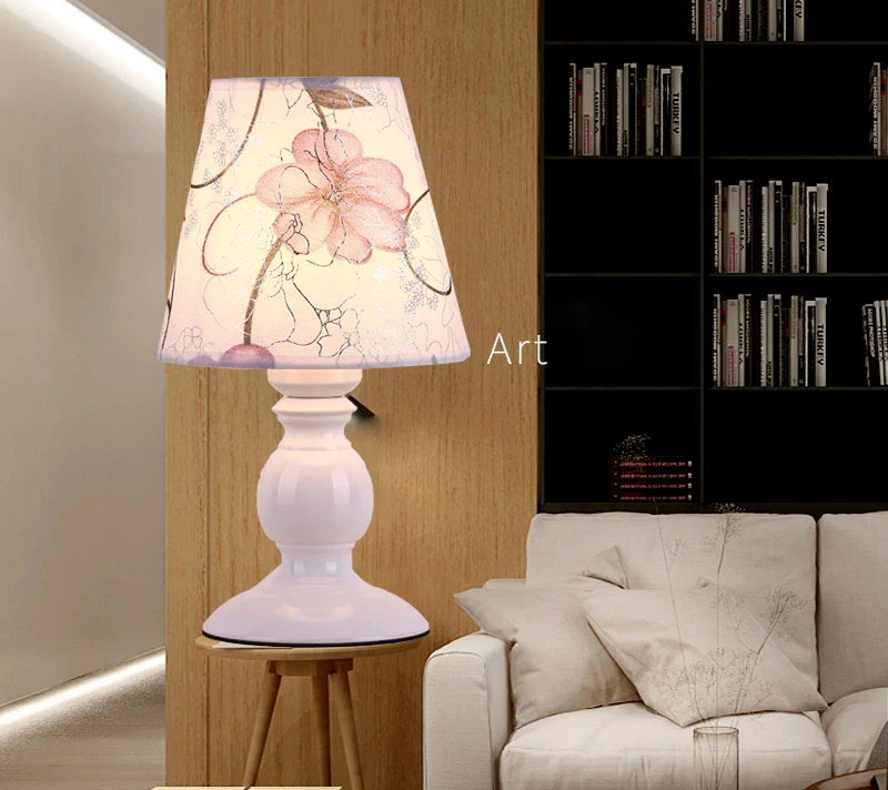 Factory direct sales decor hotel indoor bedside modern fabric art design creative table lamps