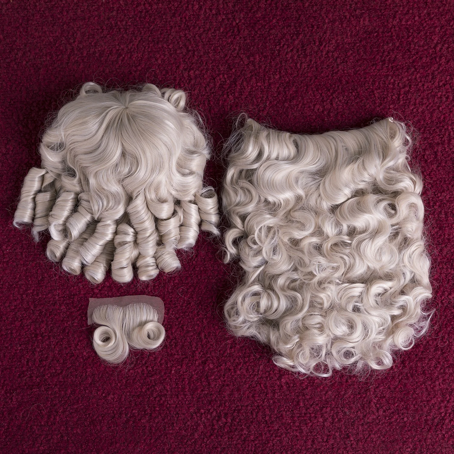 2022 Direct Factory New Design Hot Resistant Synthetic Santa Wig and Beard With Moustache Set