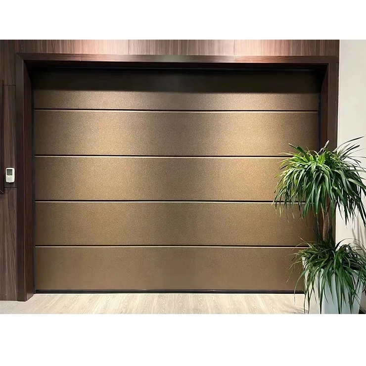 Modern Designed Automatic Sectional  Garage Door Finished with Wood Look Surface