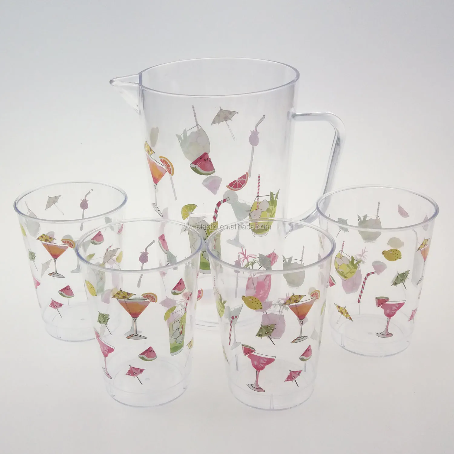 Carafe En Acrylique Transparent 1,2L Avec Couvercle - Pour Eau, Cocktails, Décoration De Table