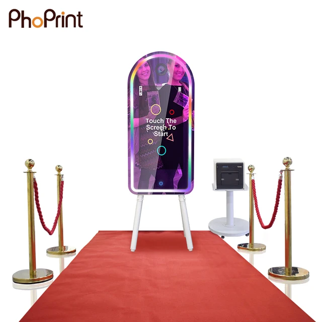 55'' Selfie Magic Photo Mirror Booth With Camera Printer Wedding Mirror Photo Booth