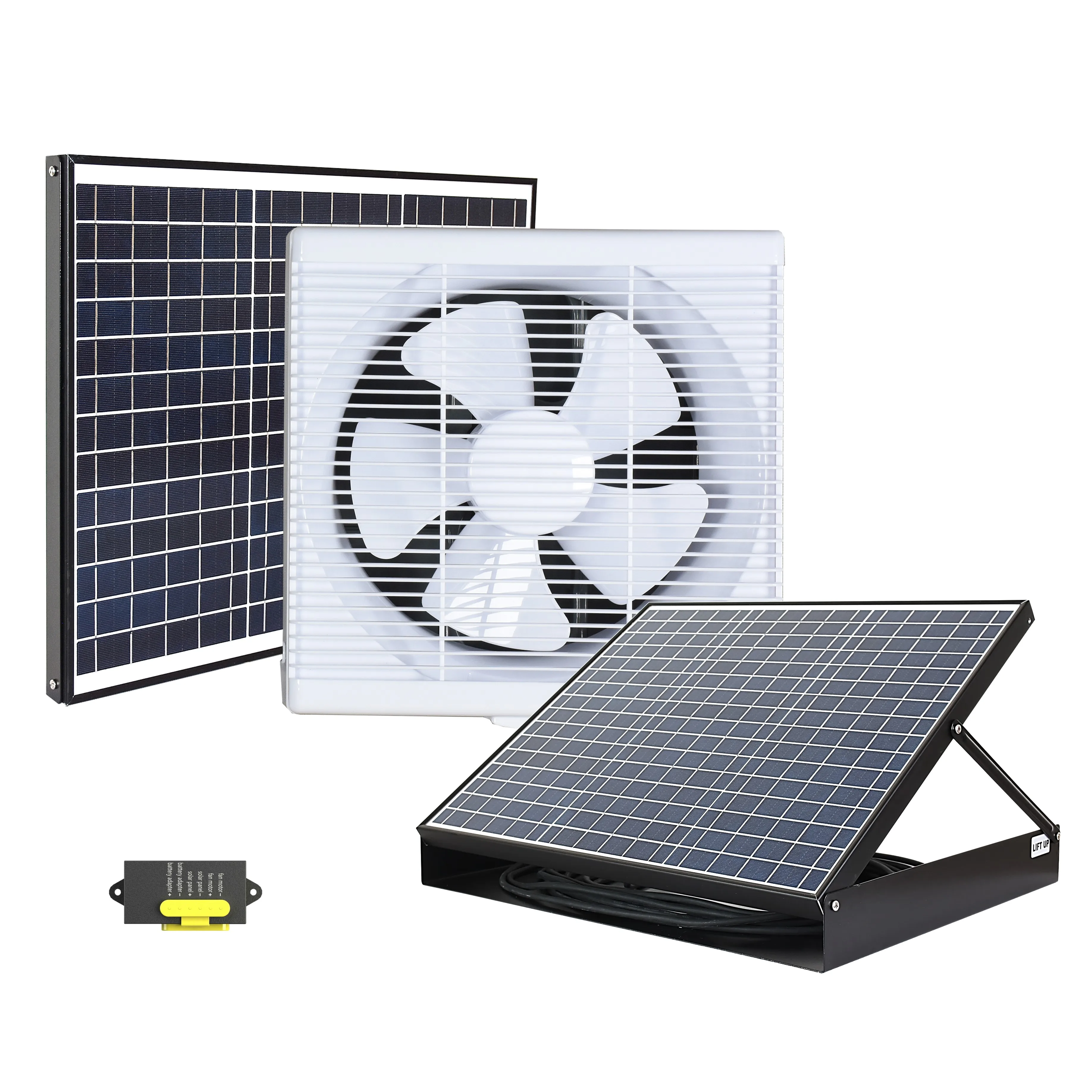 Solar Panel Battery Operated Extractor Fan For Bathroom Kitchen