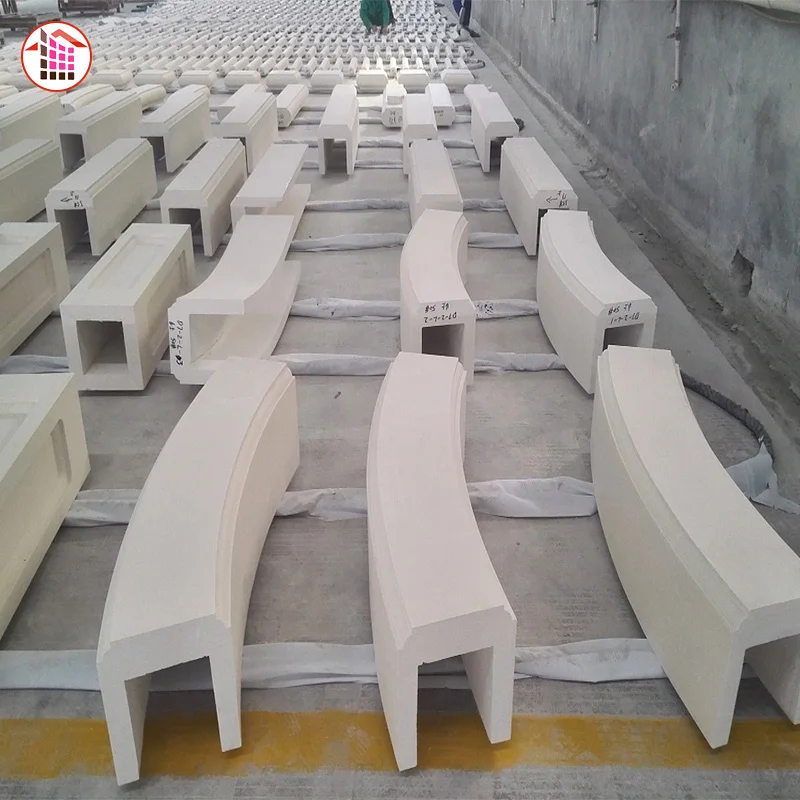 Limestone Column Pillar Window Surrounding Round Column Cladding Limestone Column Pillar