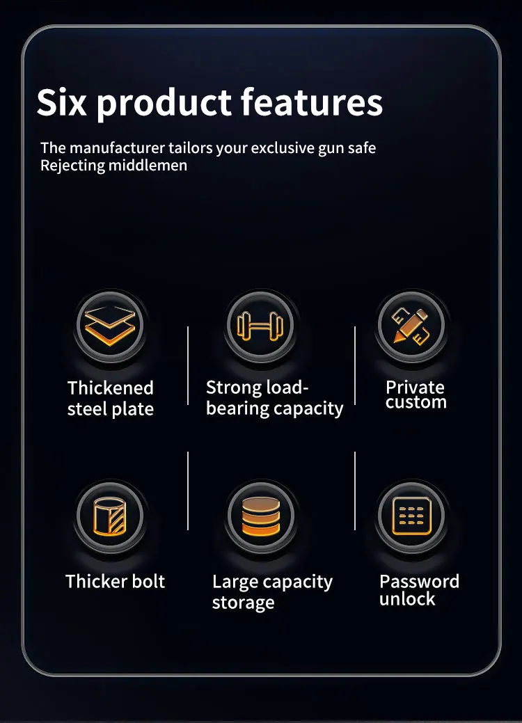 CEQSAFE American New Style Fireproof Storage Boxes Metal Biometric Gun Safe Cabinet for Sale manufacture