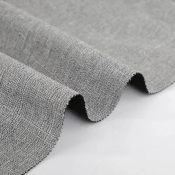 100% Polyester Linen-Like Home Woven Textile Plain Style Sofa Fabric for Upholstery