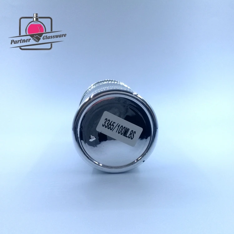 100ml High Quality Empty Cylinder Shape Luxury Silver Glass Perfume Bottle with Aluminum Cap