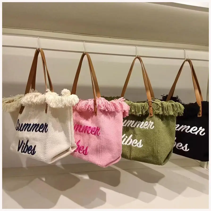 New Design Custom Traveling Beach Bag Gift Handbag Women Summer Vibes ...