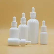Empty custom design white dropper glass skin care oil dropper bottle for skin care serum hair oil with box and logo