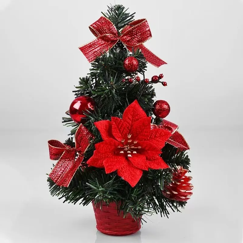 Red Tabletop Artificial Mini Decoration Christmas Tree with Ornaments Xmas Gift Small Tree factory