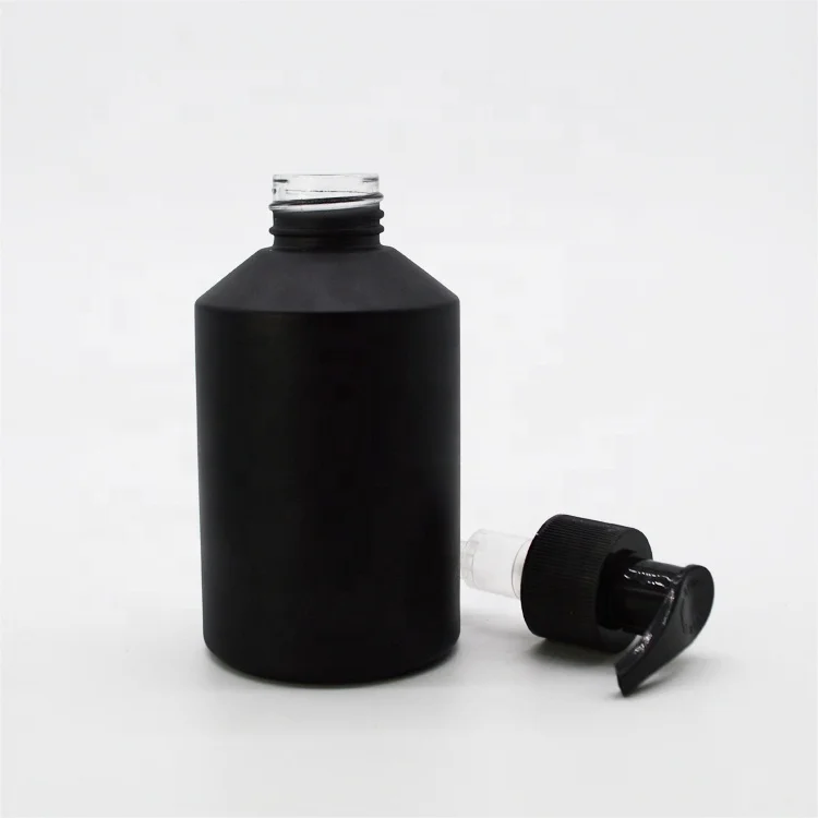 In Stock 200ml Frosted Matte Black Glass Bottles with Pump and Spray