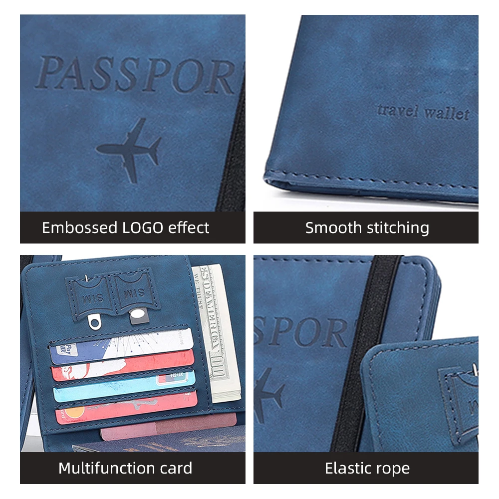 Couverture De Passeport RFID Fédération Unie Des Planètes - Bleu - Protection Anti-Scan Et Usure En Simili Cuir