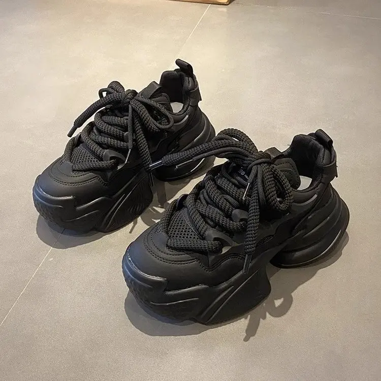 Wholesale Fashion Trend Comfortable Versatile Casual Lace up Height Increasing Platform Shoes Women Sport Shoes