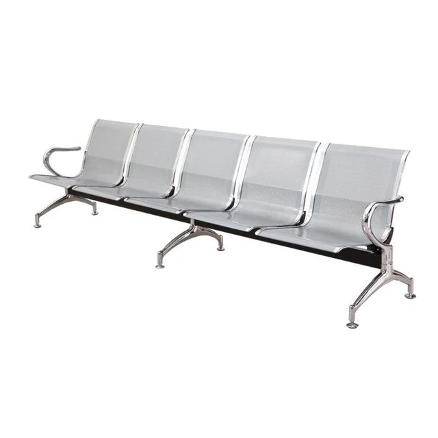 2024 New Style High Quality Hospital Reception Furniture Waiting Room Public Area Metal Bench Clinic Five Seats Chairs With Arms