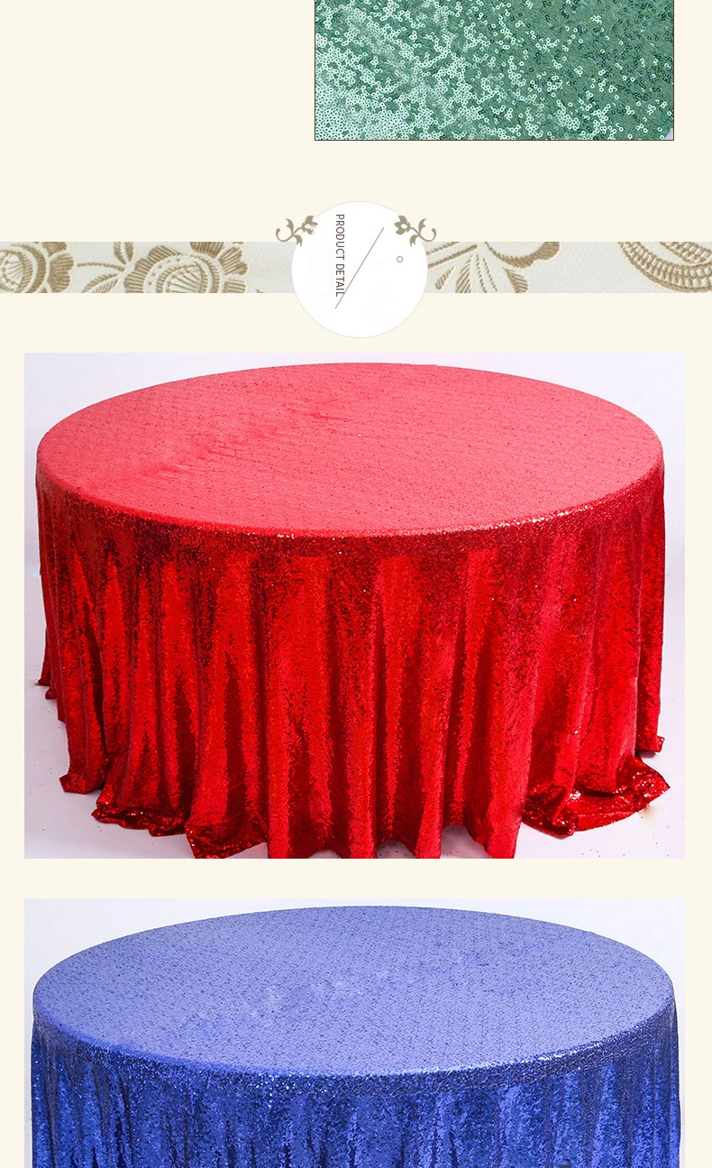Nordic Style Sequin Table Cloth Wedding Banquet Supplies Round Table