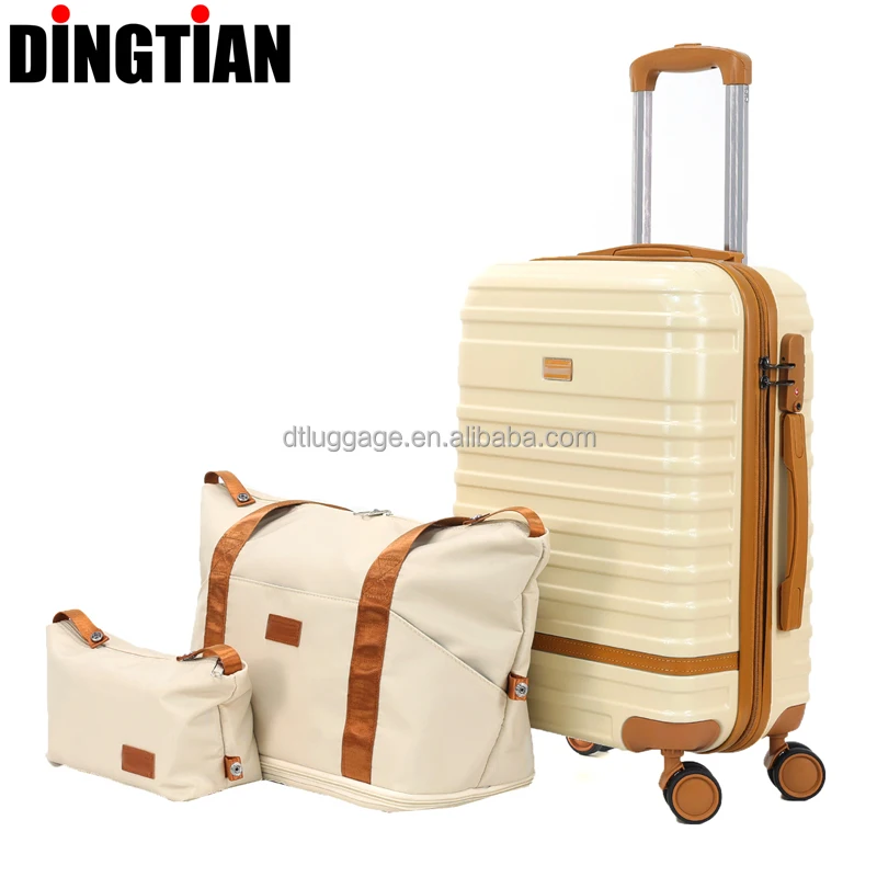 Luxury  New Style Design Carry on Set of 3 Pcs ABS PC Luggage Set for Girls Hard case Lightweight Suitcase Maletas De Viaje