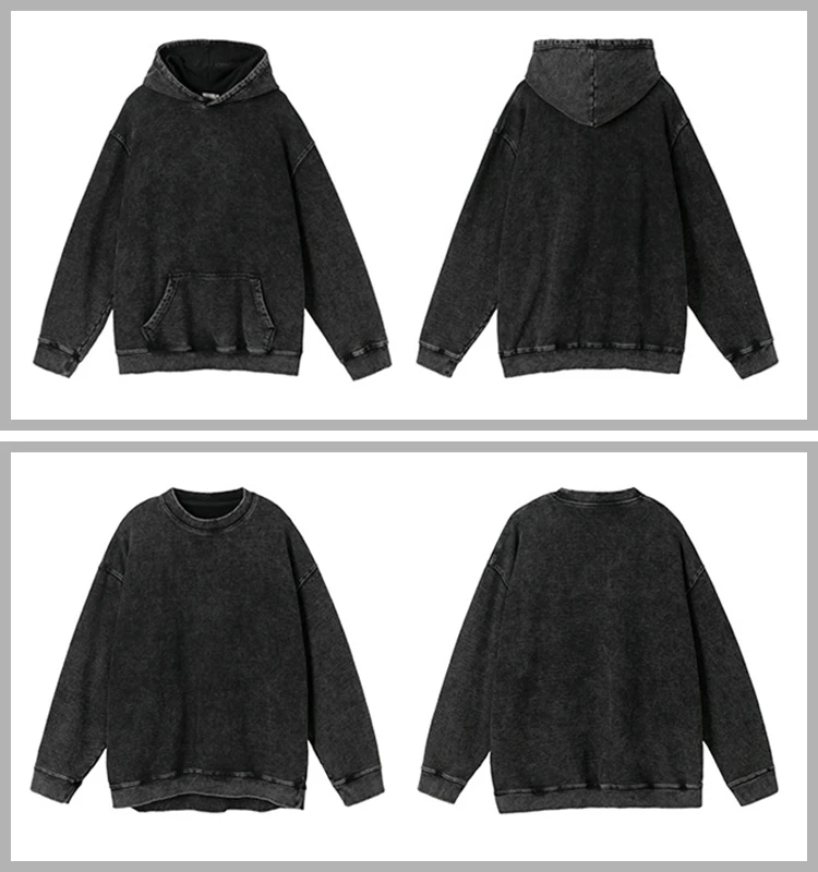 100 Cotton Oversized Acid Wash Black Vintage Hoodie Buy Vintage