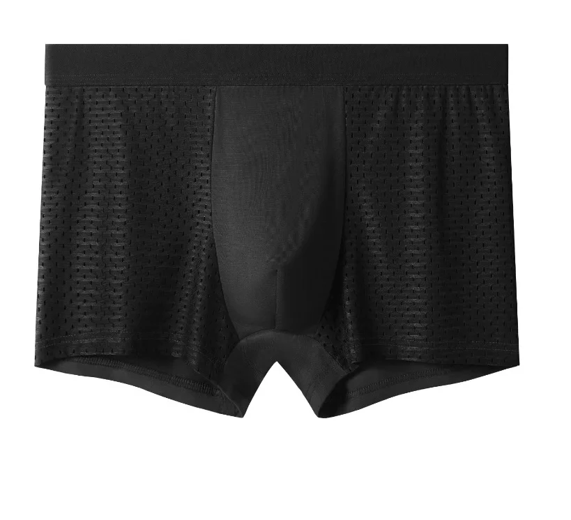 Latest Design Men Ice Silk Cooling Mesh Boxer Shorts Underwear Men Breathable Boxers
