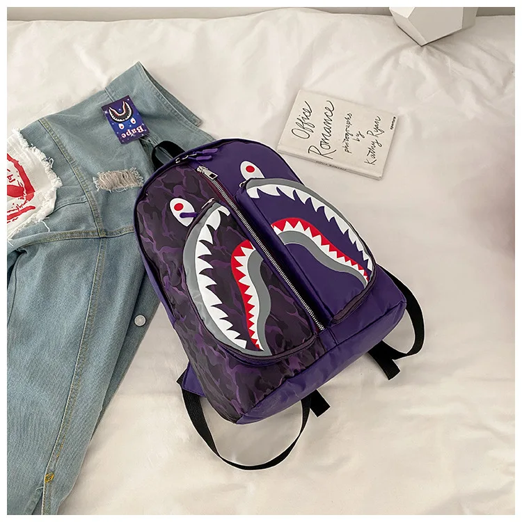Bape Backpack Purple Bape Waterproof Backpack