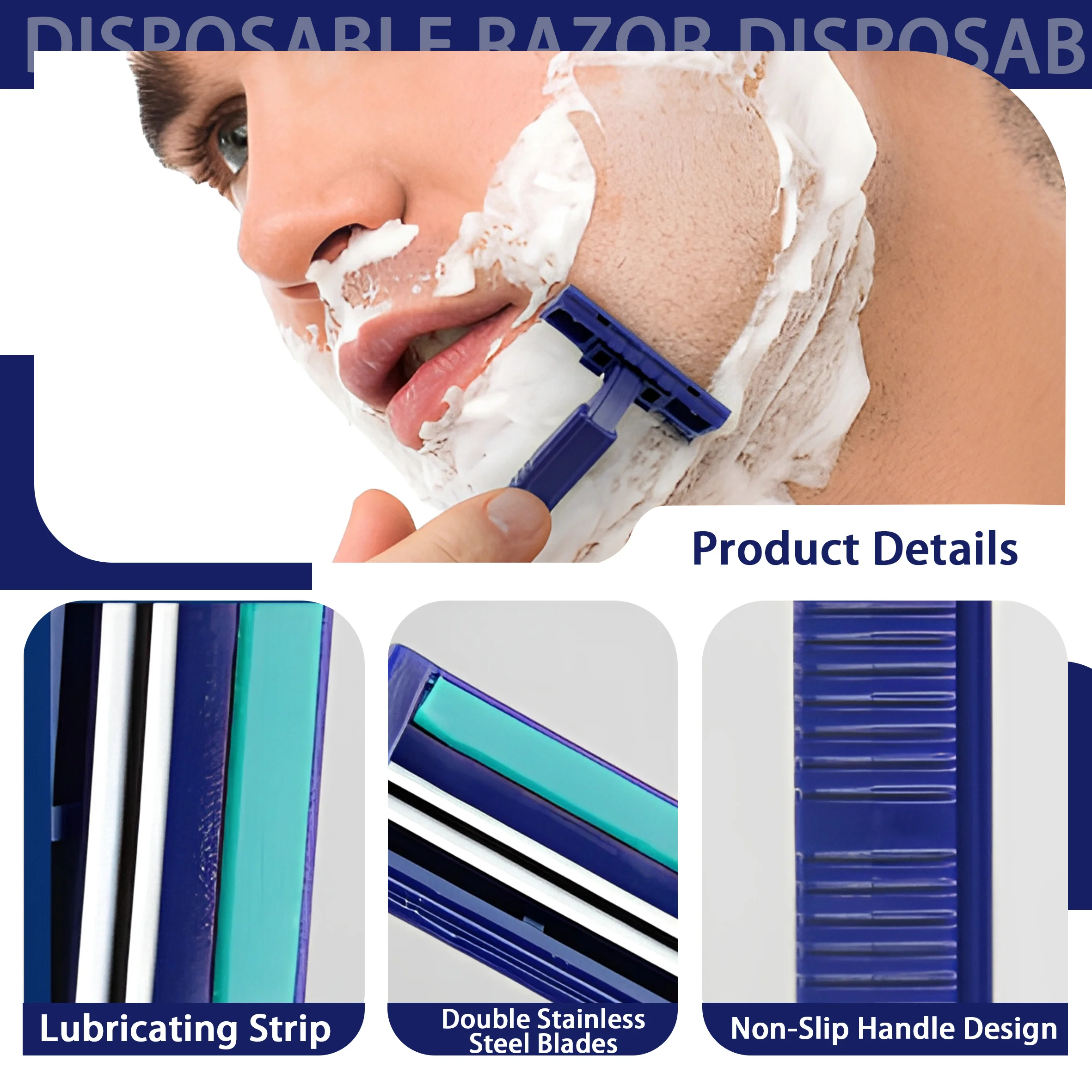 TEXNET Custom Straight Fixed Head Twin Blade Disposable Safety Razor Face Body Use Barber Salon Plastic CE Certified for Men