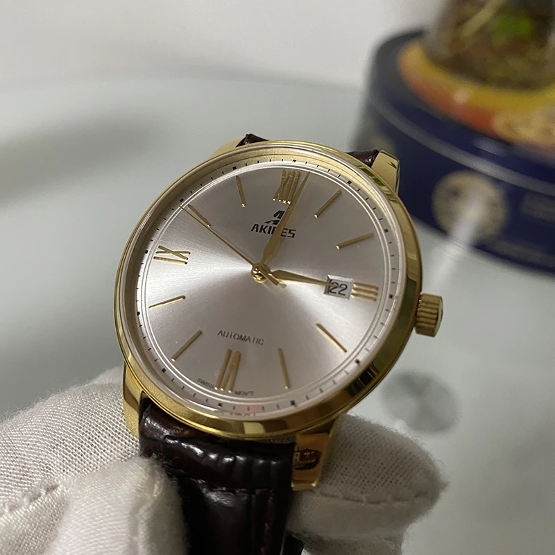 Luxury 316l Multi Function Gold Case Customized Stainless Steel Watches Men Wrist Luxury Mechanical